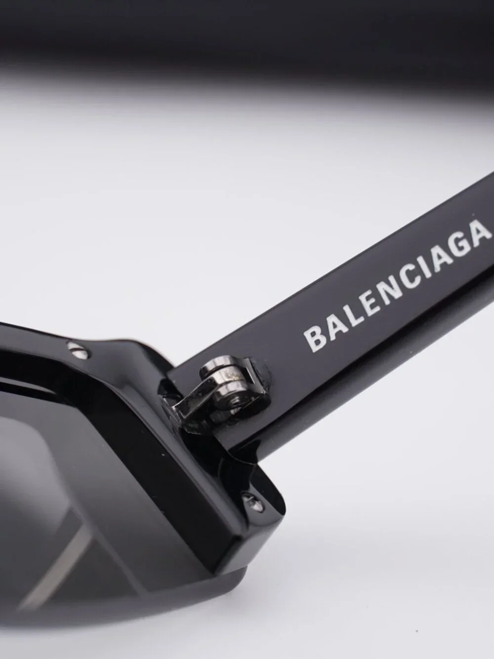 Balenciaga BB0003S 005 Shield Sunglasses - Black / Silver Mirror
